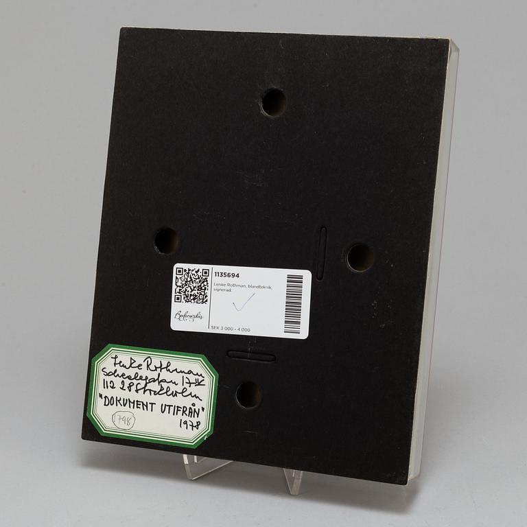 LENKE ROTHMAN, assemblage, signed and dated 1978.