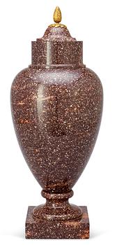 A Swedish early 19th century porphyry urn.