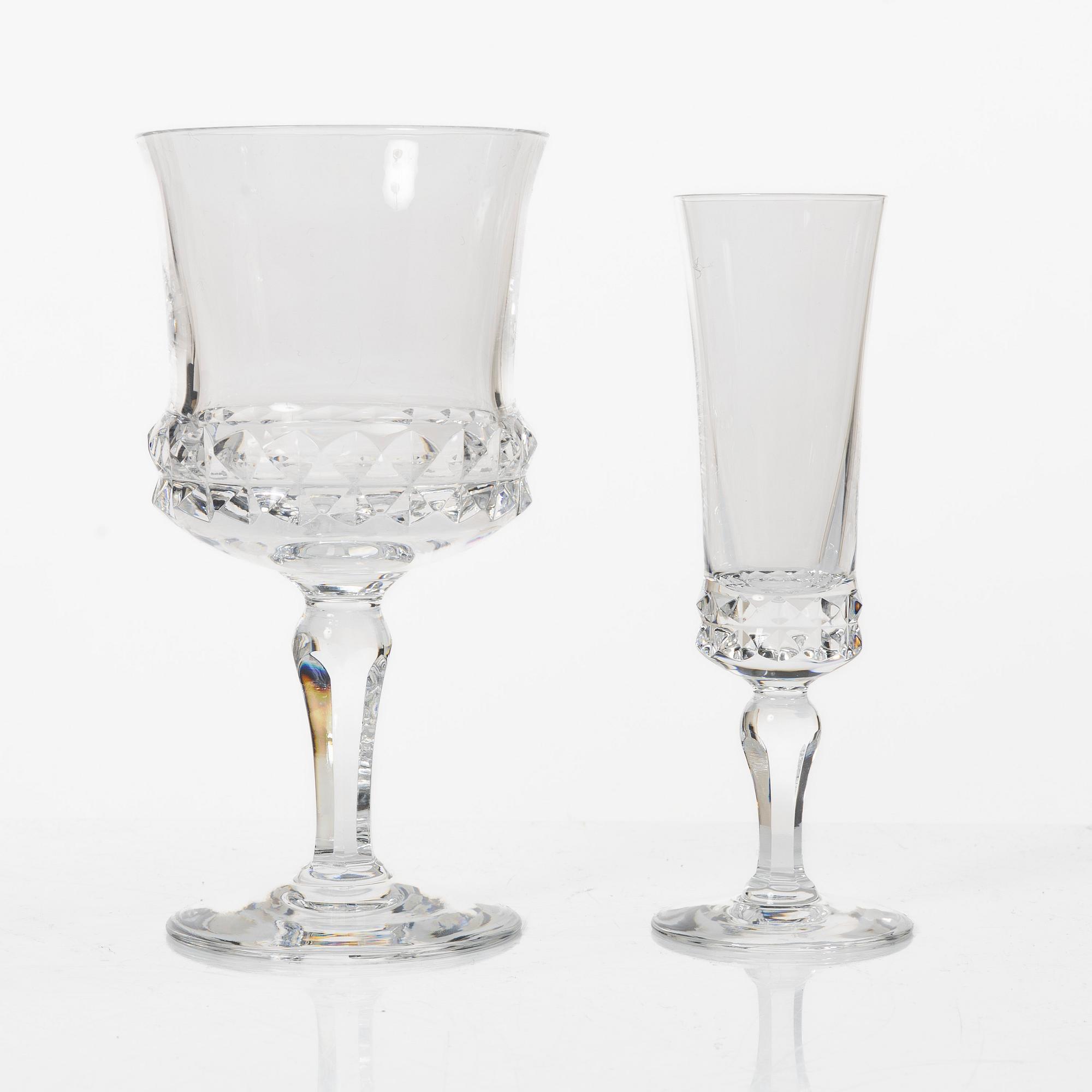 Ingeborg Lundin, a 60-piece glass service, 'Silvia', Orrefors, Sweden.