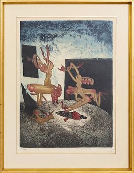 Roberto Matta, färgetsning och akvatint på Arches papper, 8 st, signerade och numrerade 21/100.