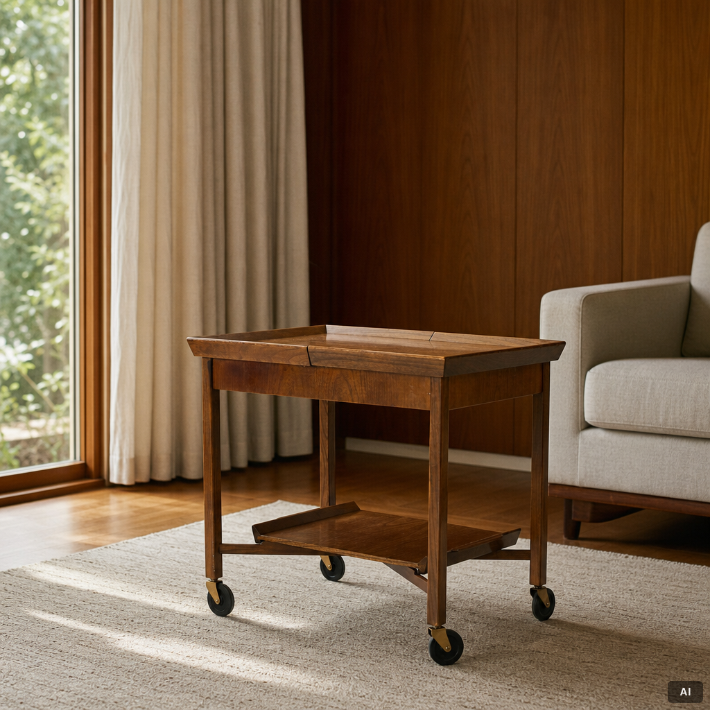 Serving cart, mid-20th century.