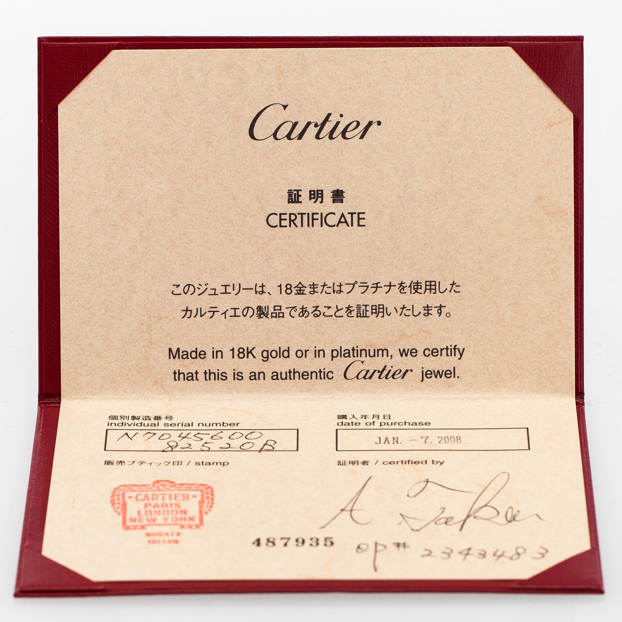 Cartier, an 18K white gold '1895' necklace with a brilliant-cut diamond.