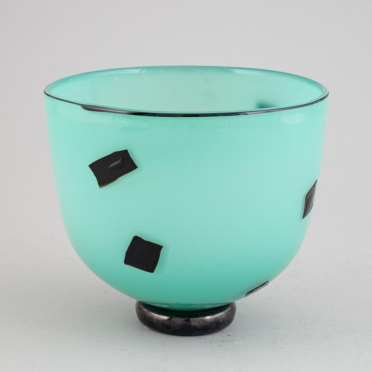 Ann Wåhlström, skål, glas, signerad, unik, 1981.