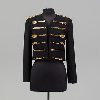 A dinner jacket by Moschino Couture fall 1989-90.