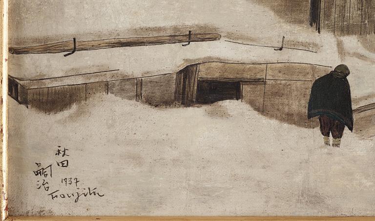 Tsuguharu Foujita, "Paysage d'Akita sous la neige".