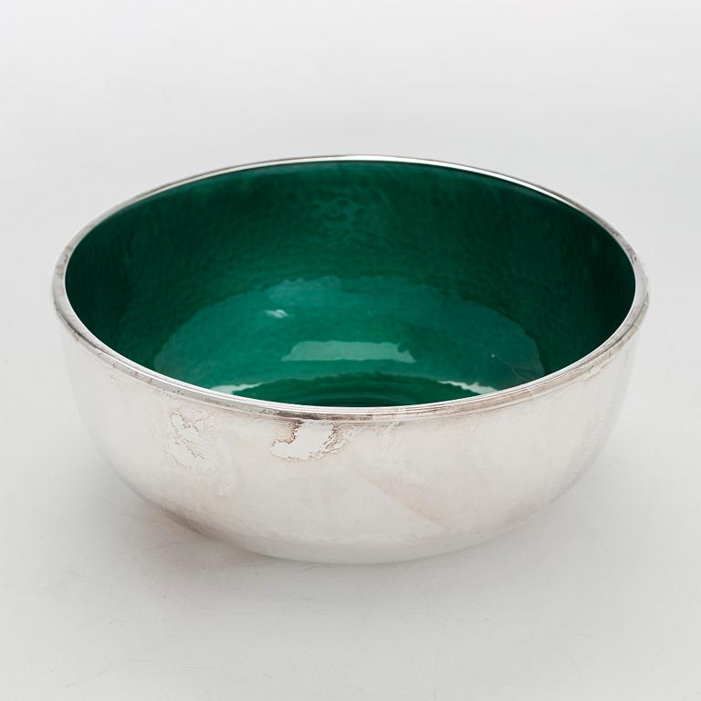 A sterling silver and enamel bowl, maker's mark of A. Tillander, Helsinki 2005.