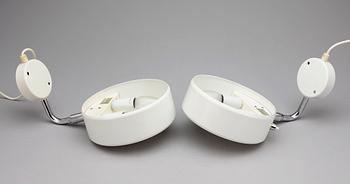 VÄGGLAMPOR, ett par, Ateljé Lyktan, Åhus, 1900-talets mitt.