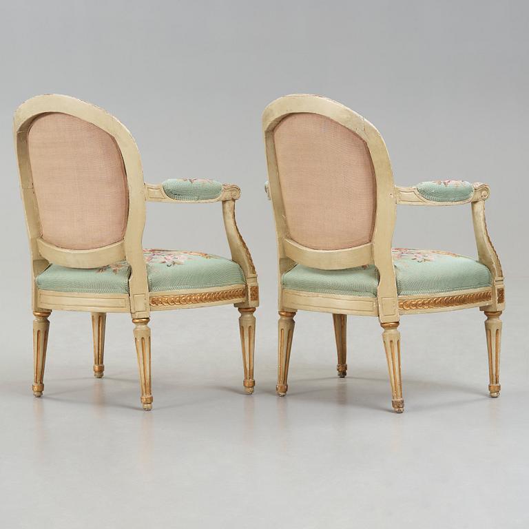 A pair of late 18th century probably Danish armchairs.