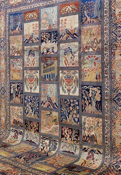 A CARPET, Figural Kashmar, around 390 x 292 cm.