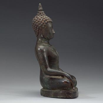 A seated bronze Buddha, Thailand, presumably Lanna, 15th/16th Century.