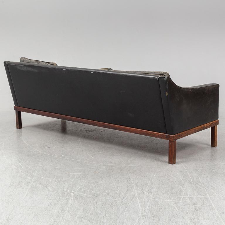 A black leather "The President" sofa by Ingemar Thillmark for OPE-möbler. Sweden.