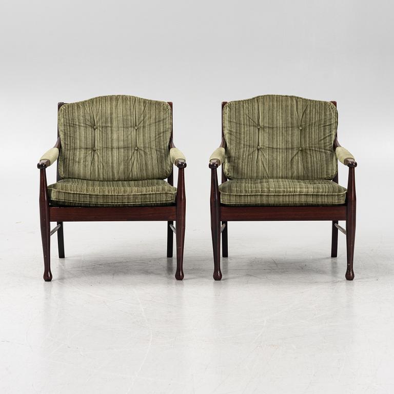 Easychairs, a pair, Ulferts, second half of the 20th century.