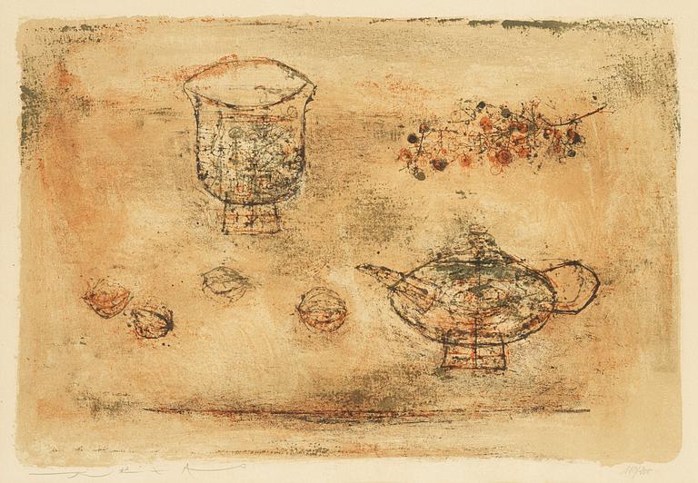 Zao Wou-ki, "La théière". Lithograph in colours, 1952, signed in pencil and numbered 150/200.