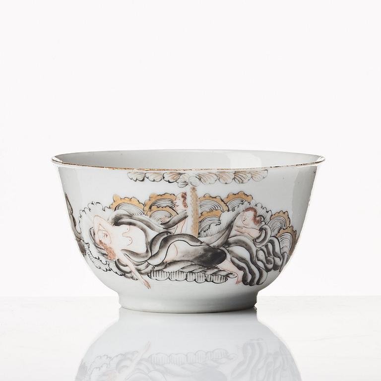 A European Subject cup with stand, Qing dynasty, Qianlong (1736-95).