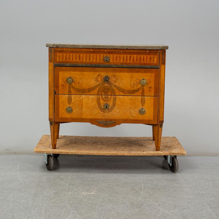 A late 19th century Gustavian style chest of drawers.