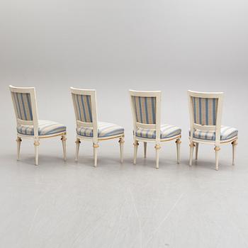EPHRAIM STÅL, tillskrivna, stolar, 4 stycken, sengustavianska, 1700-talets slut.