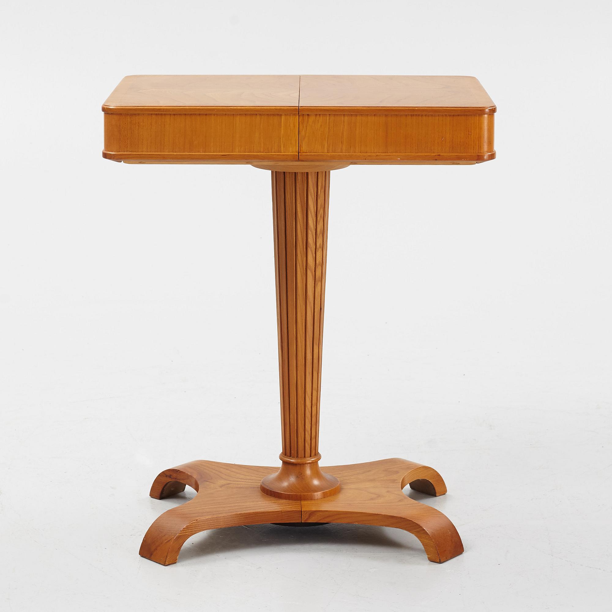 A Swedish Modern elm sewing table, Svenska Möbelfabrikerna, Bodafors, 1940's.