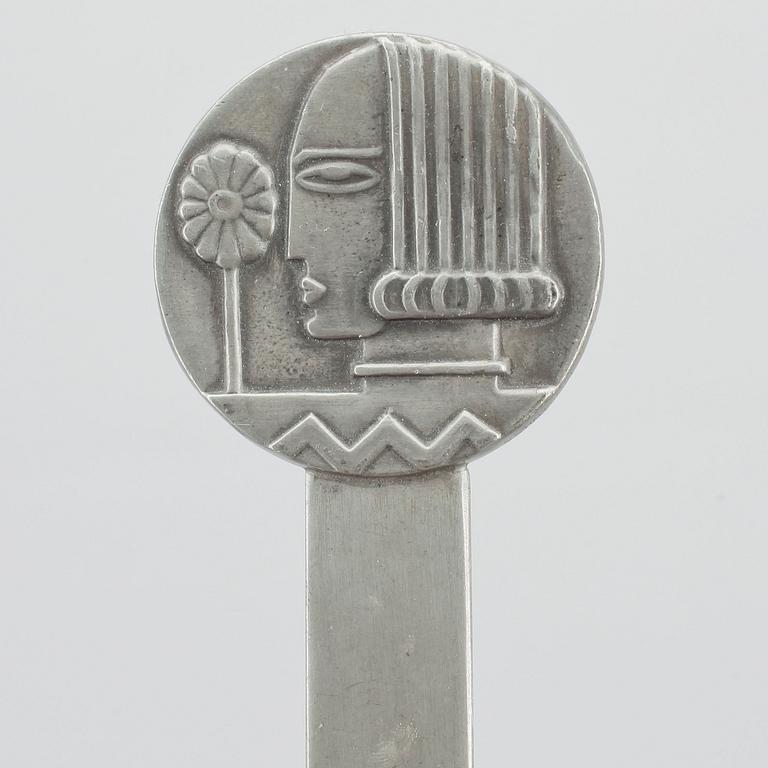 BREVKNIV, tenn, art deco, Sylvia Stave för CG Hallberg, 1930-tal.