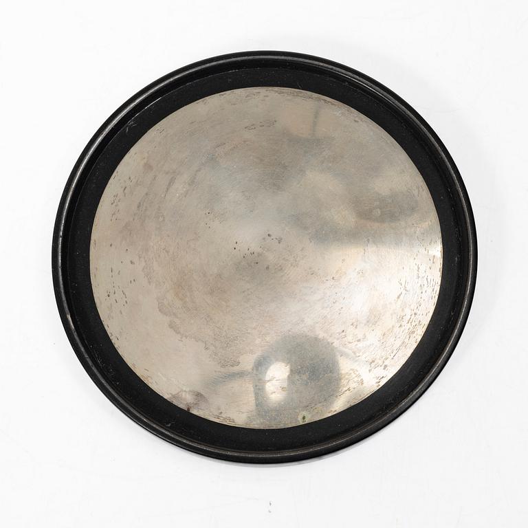 Coasters, 6 pieces, Bakelite and silver, T. Wendt, Helsingborg, 1941.