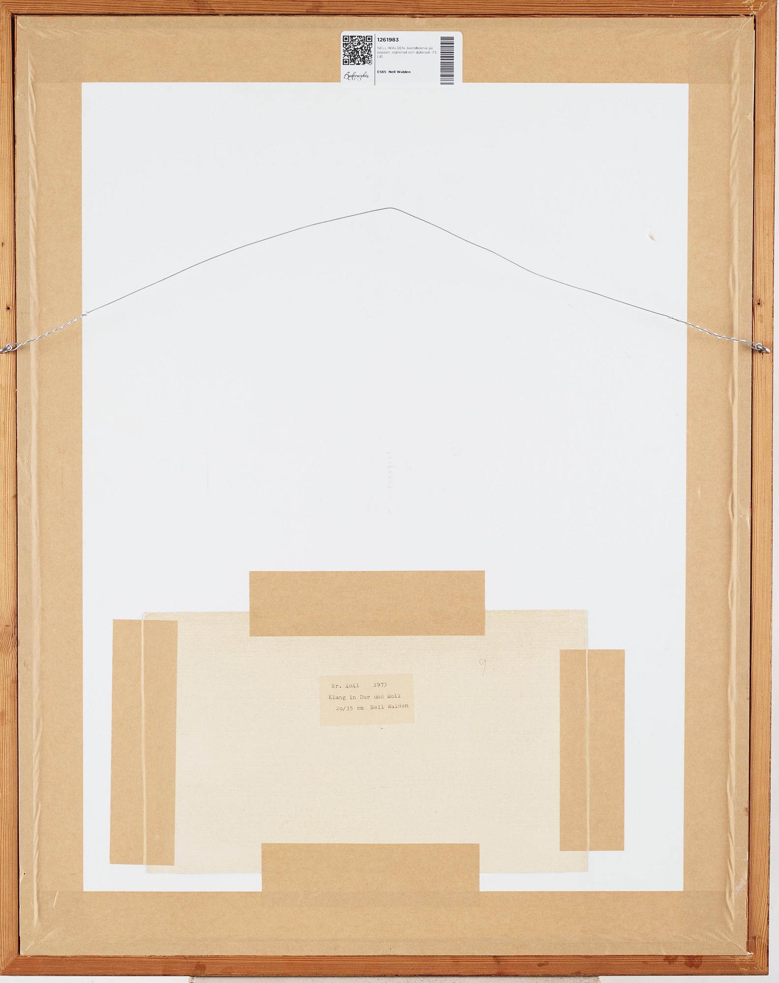 NELL WALDEN, mixed media on paper, signed and dated -73.