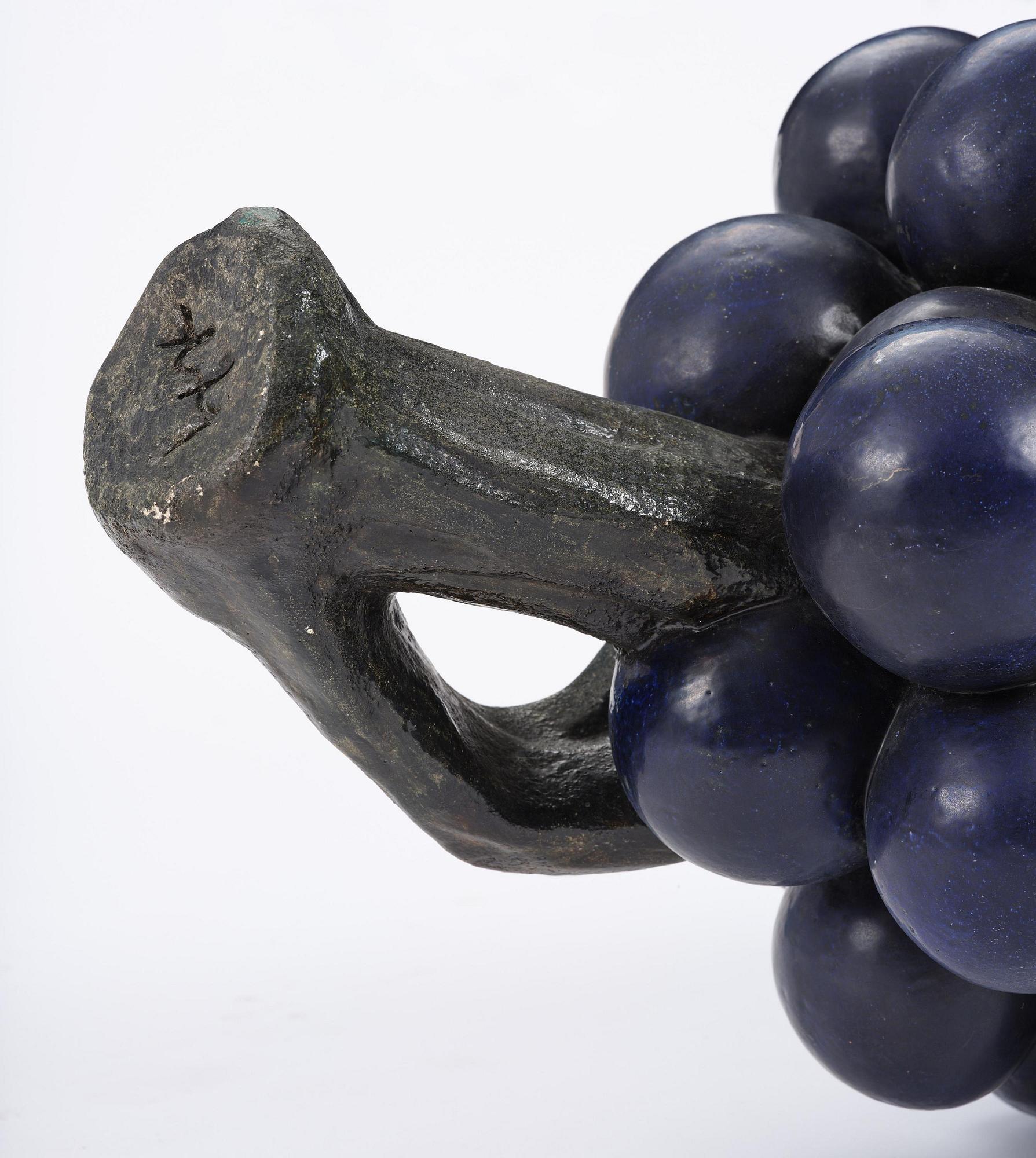 Hans Hedberg, a large faience sculpture of a bunch of grapes, Biot, France.