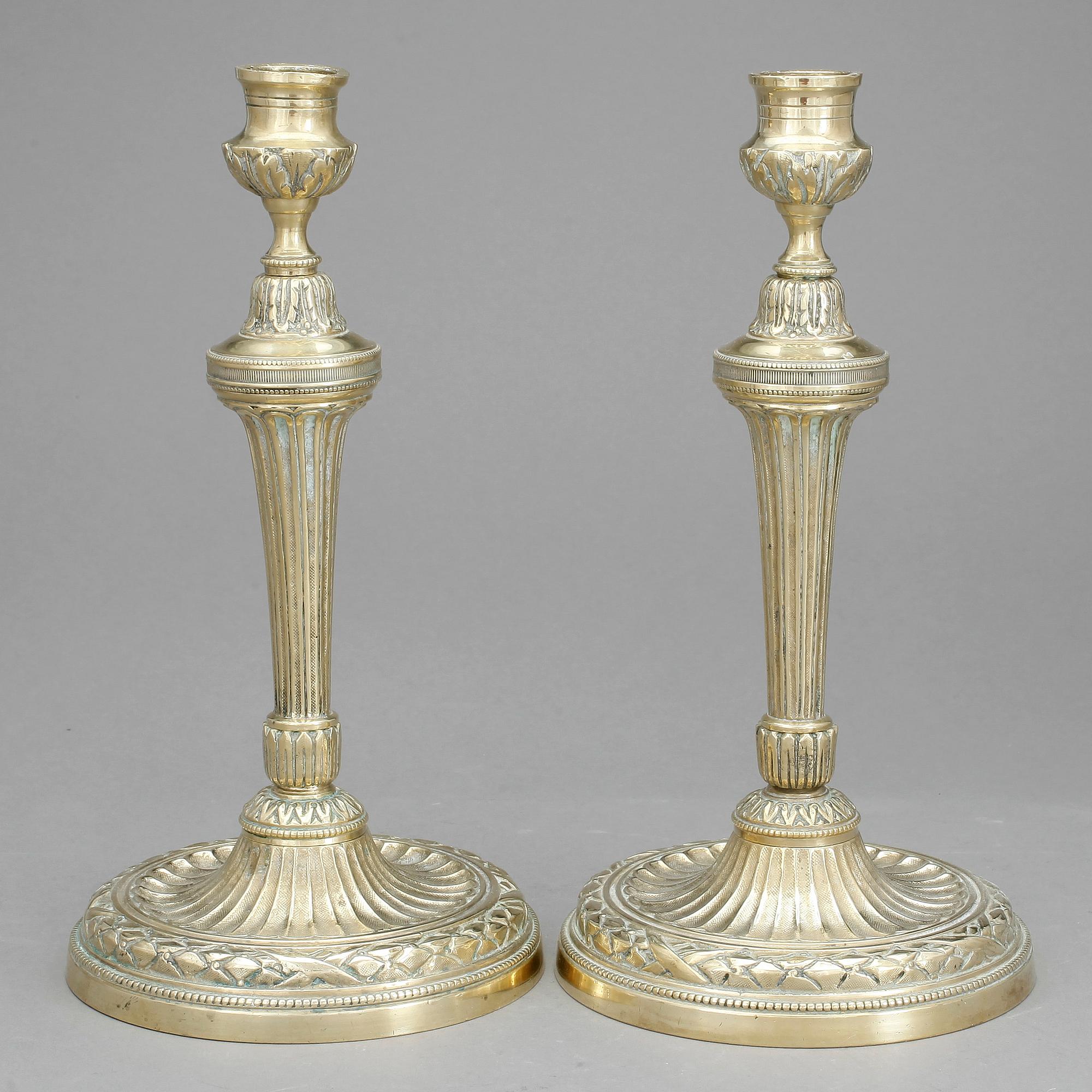 LJUSSTAKAR, ett par, empire-stil, 1800/1900-tal.