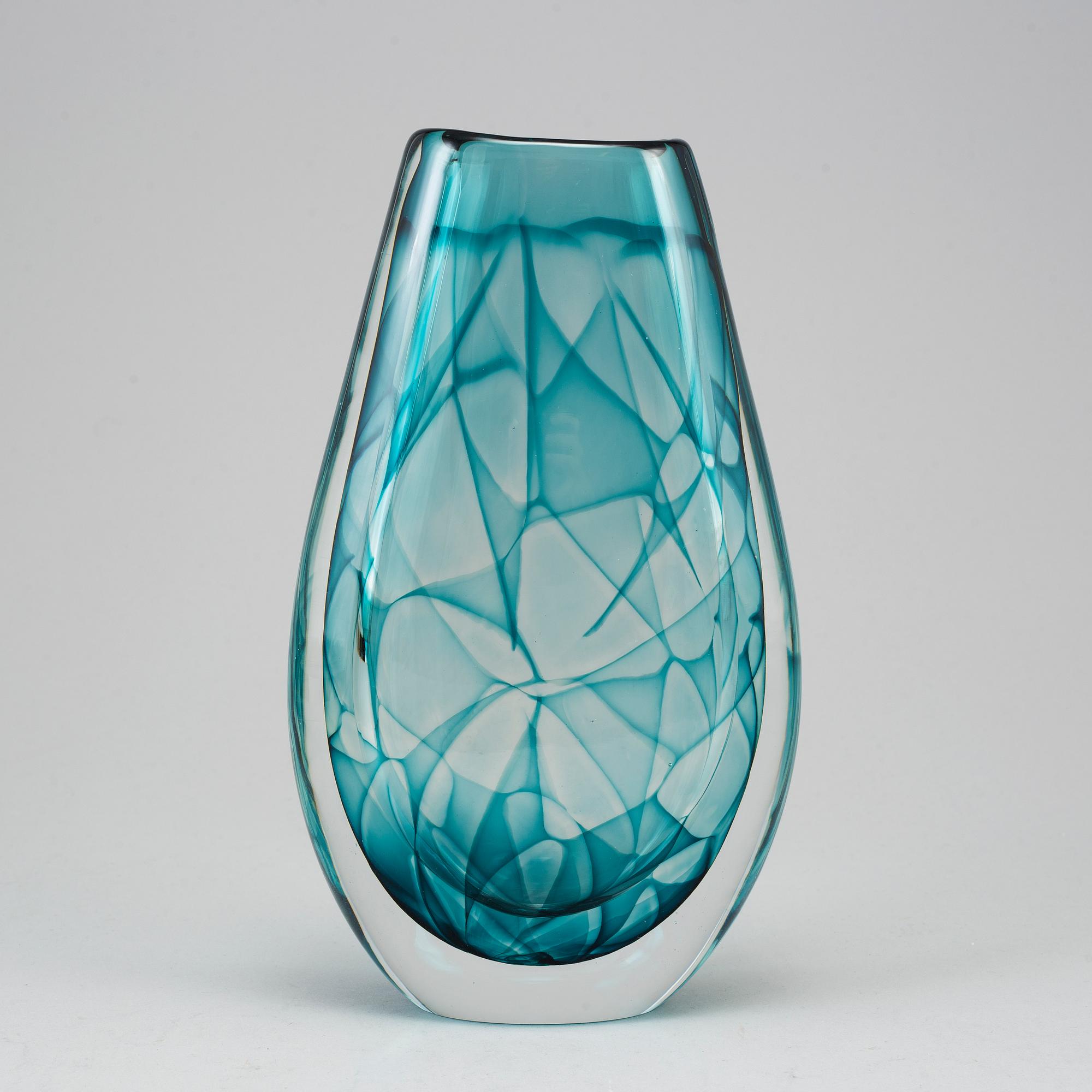 Vicke Lindstrand, a 'Colora', glass vase, Kosta, 1960s.