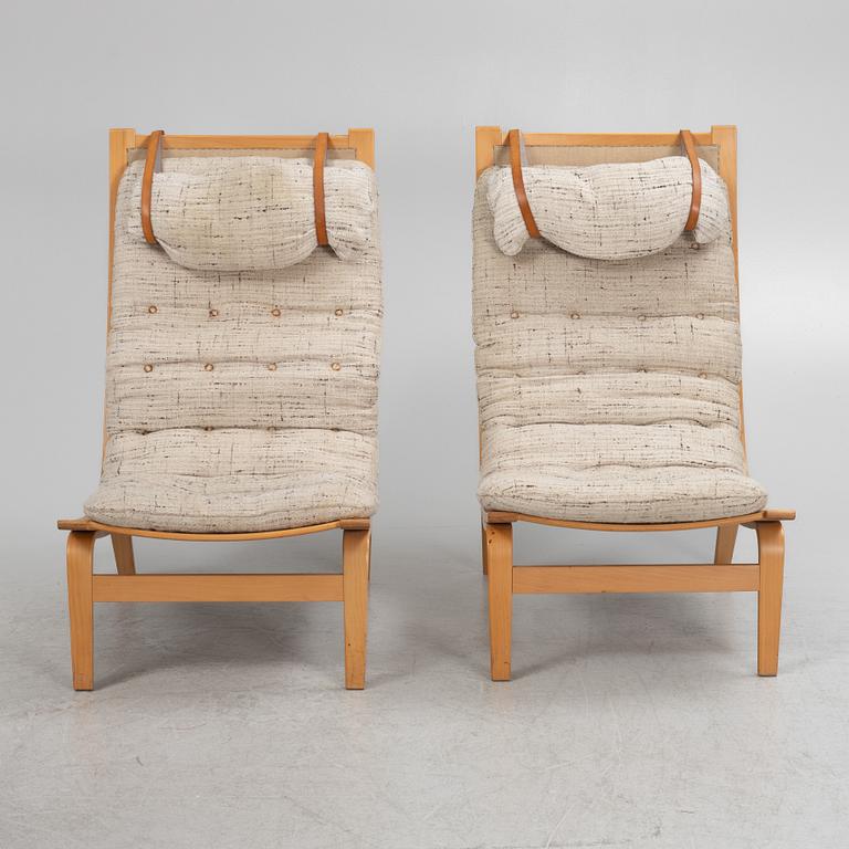 Knud Faerch, a pair of 'Bolman' armchairs, 1960's/70's.