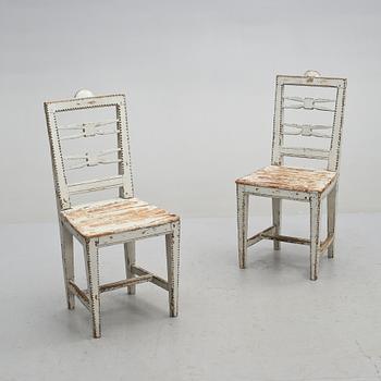 STOLAR, ett par, allmoge, 1800-tal.