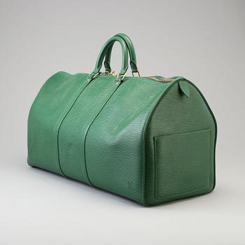 A "Keepall 55 Epi" weekendbag by Louis Vuitton.