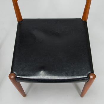 A set of four mid 20th century chairs. Glostrup Möbelfabrik, Denmark.