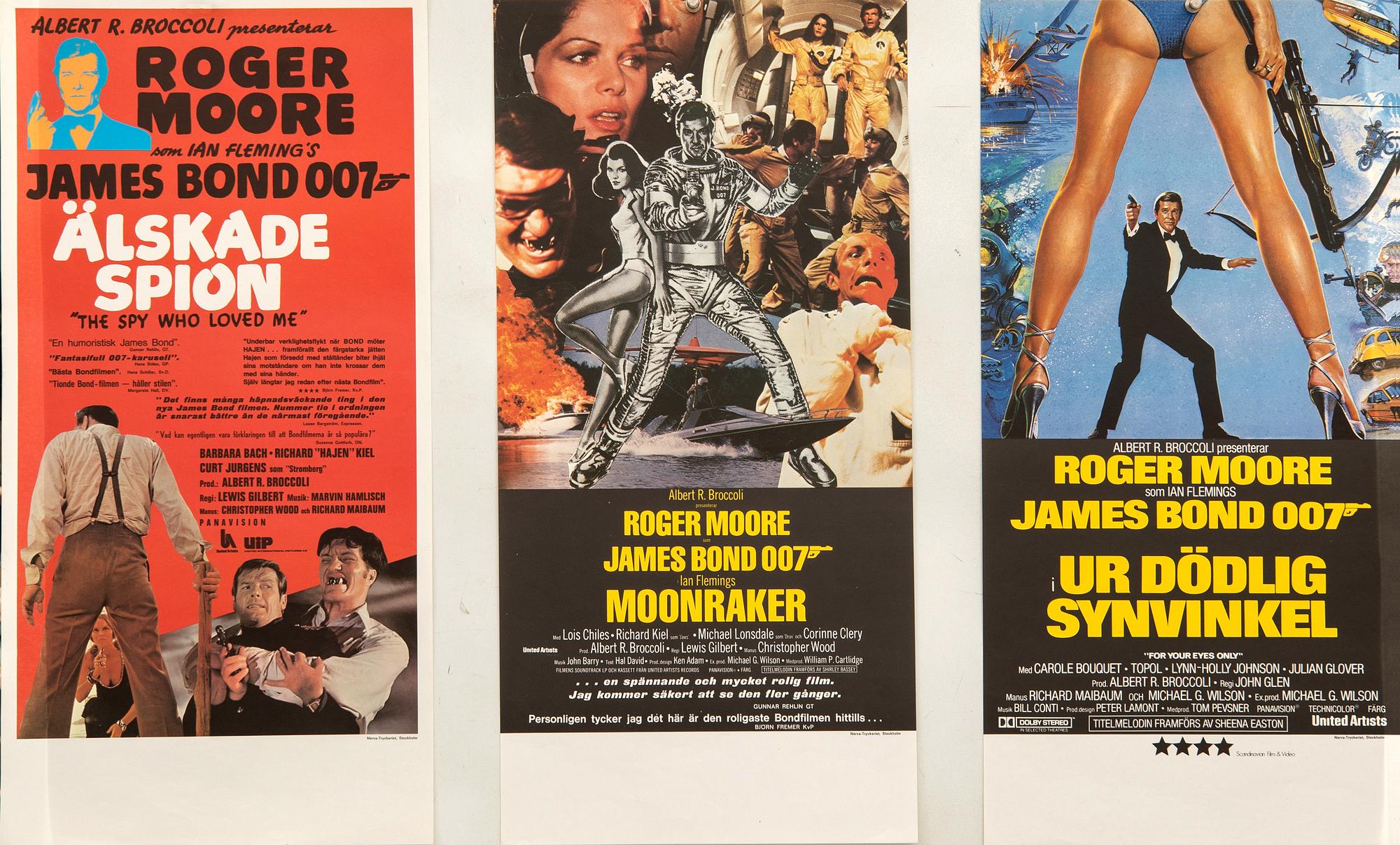 Filmaffischer, 3 st, James Bond.