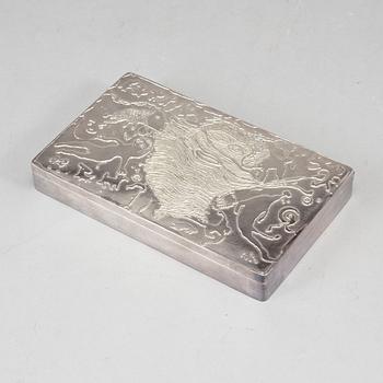 Olle Ohlsson, a sterling silver cigarette box, Stockholm 1974.