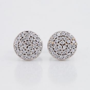 White gold and brilliant-cut diamond earrings.