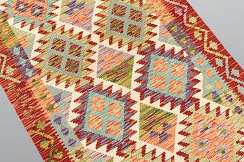 Gallery carpet, Kelim, approximately 410 x 82 cm.