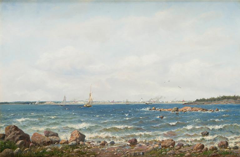 Oscar Kleineh, Helsingfors-vy från strand.