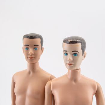 Barbie och Ken, dockor 3 st. samt kläder, vintage, "Swirl Ponytail Barbie" Mattel 1964.