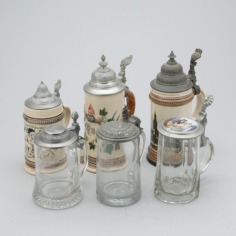 STOP, 6 st, keramik och glas, 1800/1900-tal.