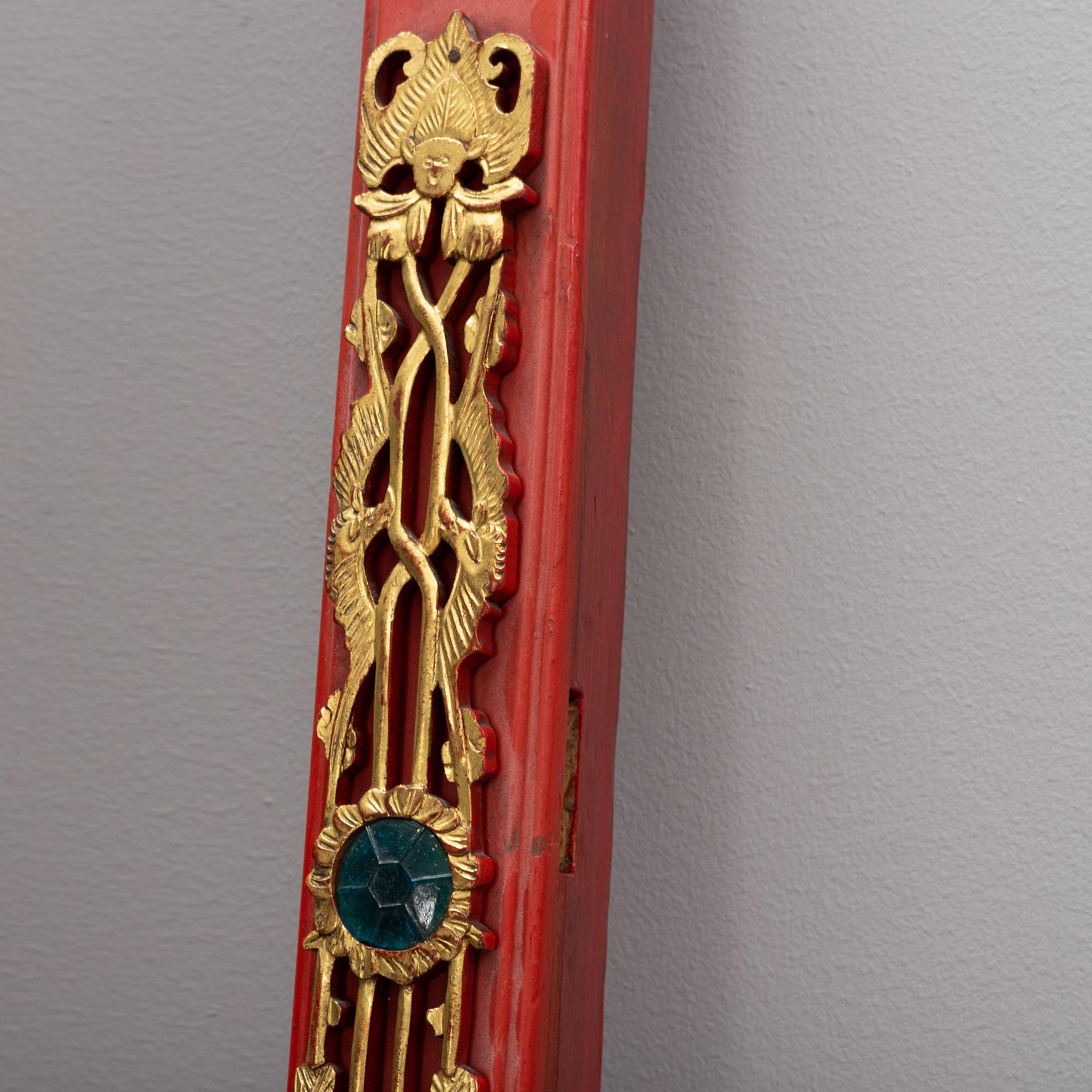 A Chinese carved front decoration for a bed, Qing dynasty 19th centrury.