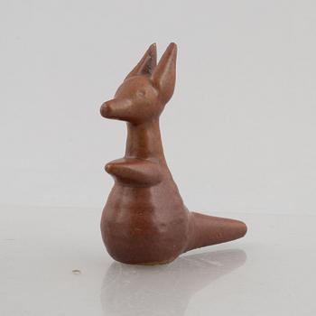Lisa Larson, a stoneware figurine in two parts, 'Känguru', Gustavsberg, in production 1966-1979.