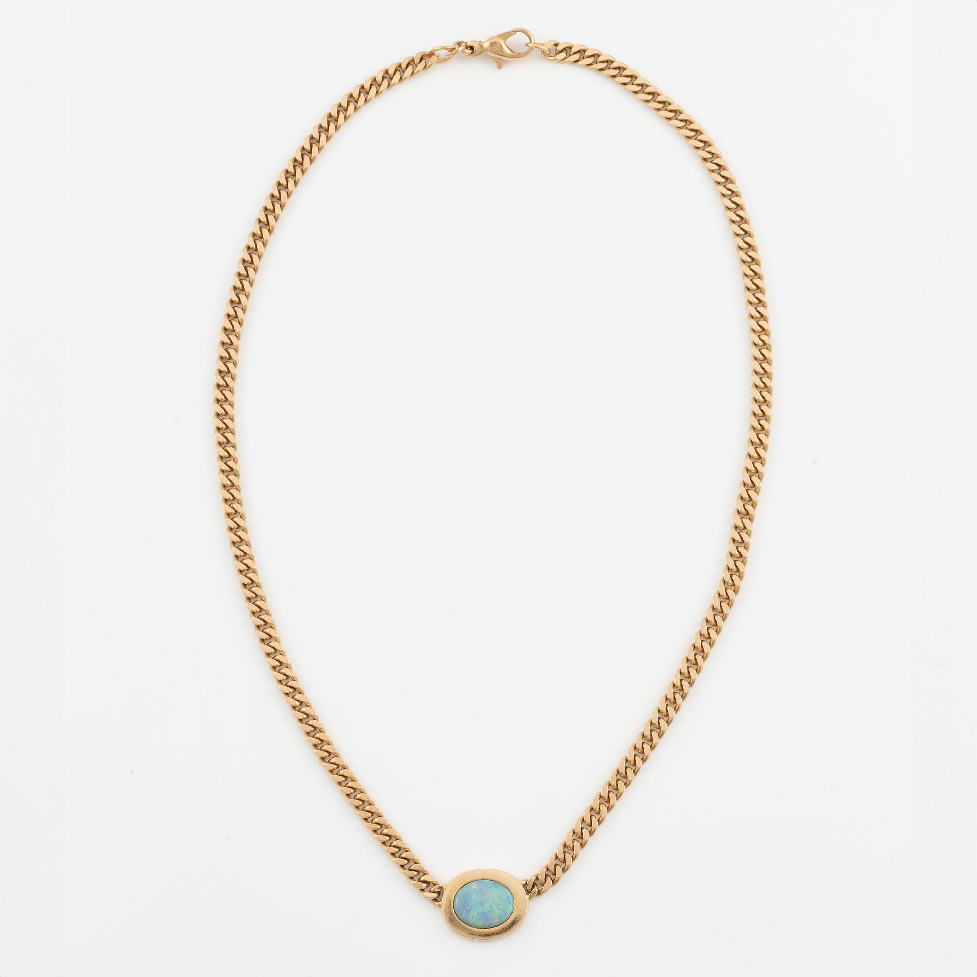 Gaudy, necklace, 18K gold and opal.