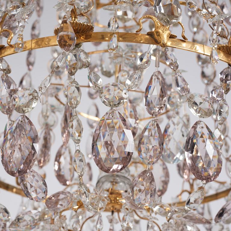 A Swedish late 18th century Gustavian eight-light chandelier.