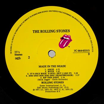 VINYLSKIVA, LP, Rolling Stones, "Made in the Shade", 1975, signerad av samtliga medlemmar.