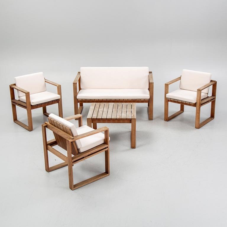 A garden table with sofa and three armchiars, Carl Hansen & Søn, Denmark.