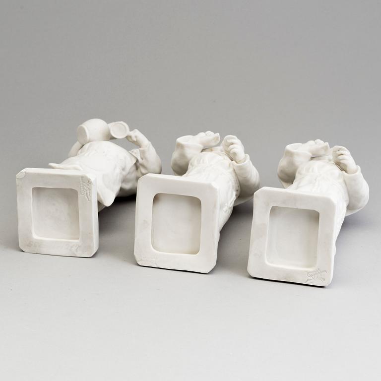 THREE PARIAN FIGURES (2+1), Gustrafsberg 1896.