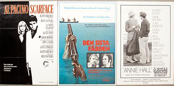 Film posters 3 pcs "Annie Hall", "The Last Ride" and Scarface.