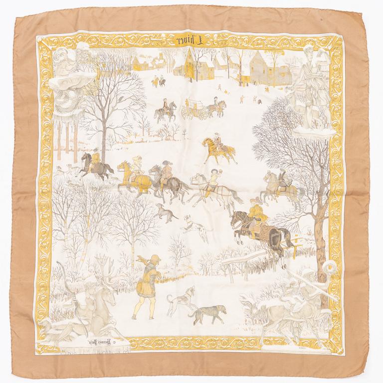 Hermès, a 'L'Hiver' silk scarf.