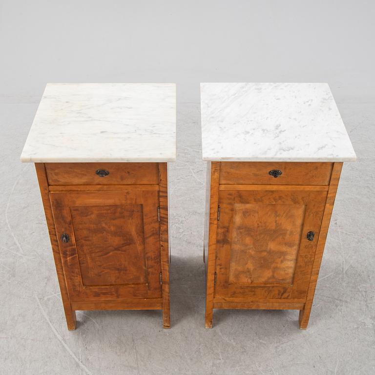 A pair early 20th century bedside tables.