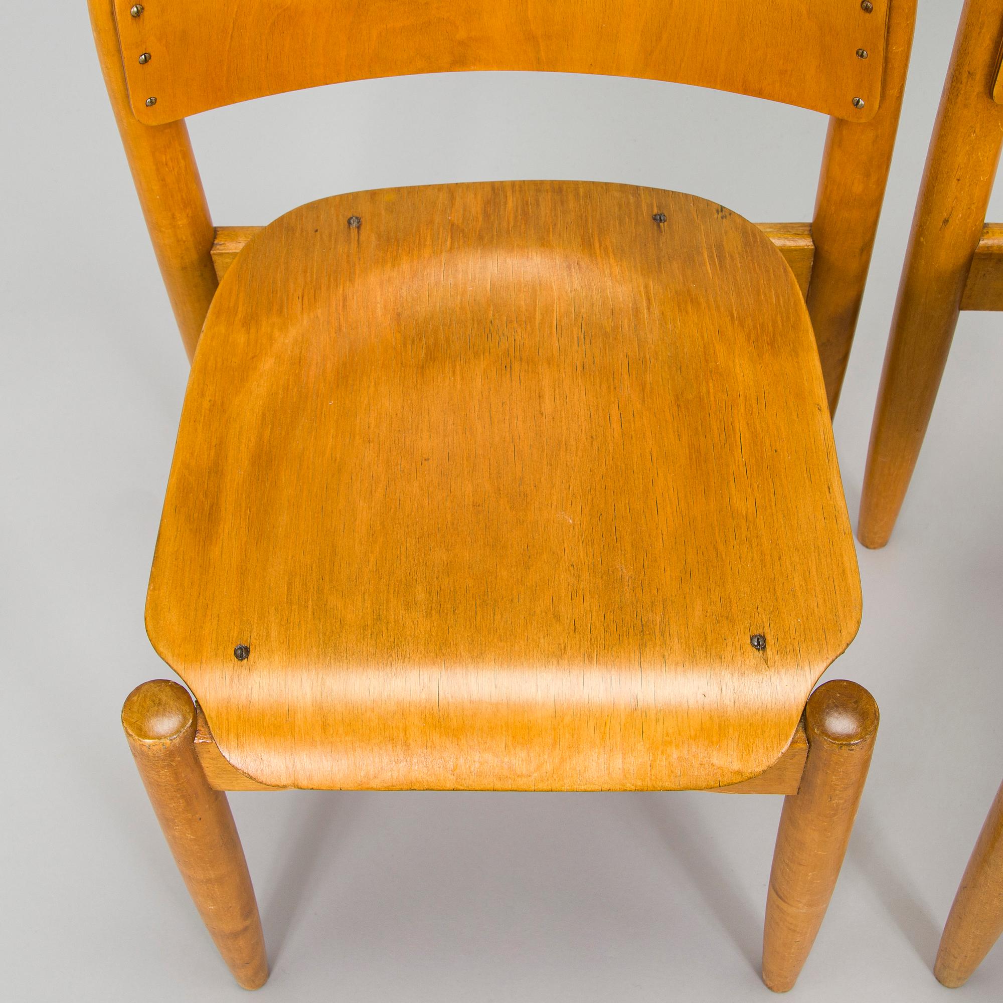 Ilmari Tapiovaara, eight 1940s "Wilman" chairs for Wilh. Schauman Fanerfabrik, Jyväskylä, Finland.
