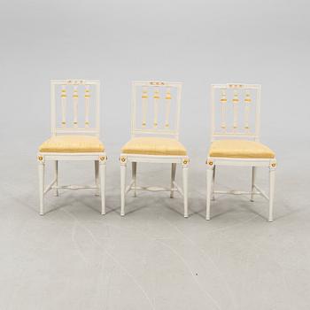 Chairs, 6 pcs., Late Gustavian Lindome works from the early 19th century.